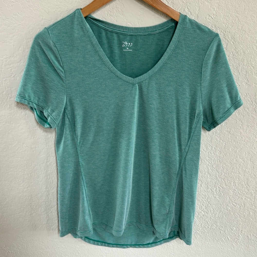 Green Ribbed workout top